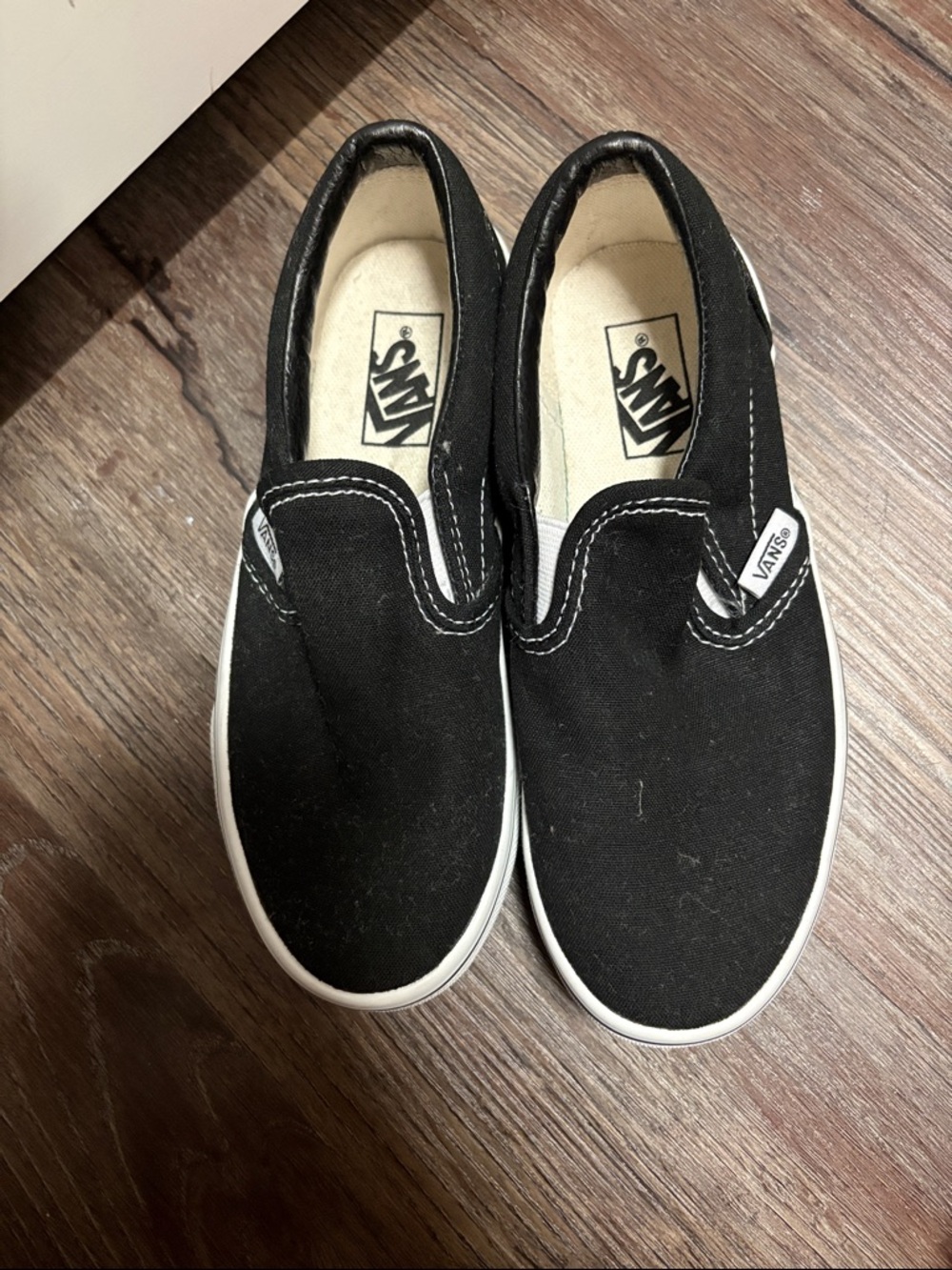 Vans Kids Slip-On Canvas Sneakers - Black & White